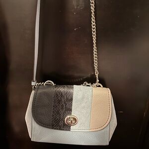 Coach Black and Gray Crossbody Bag with Structured Design